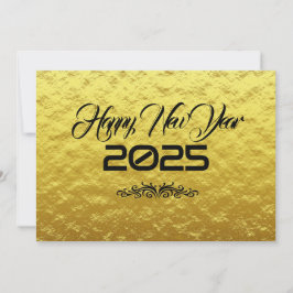 Tarjeta Festiva Golden wish card New Year with arabesque