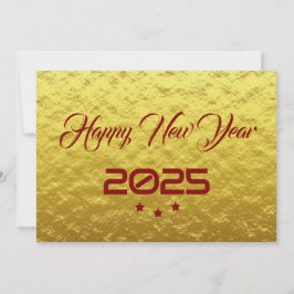 Tarjeta Festiva Golden wish card New Year with tree stars
