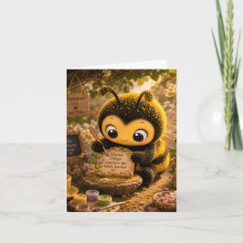 Tarjeta Festiva Goldene Hummel im Blütentanz.10