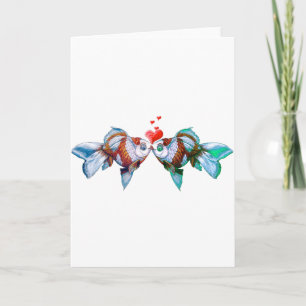 Tarjeta Festiva Goldfish Kiss