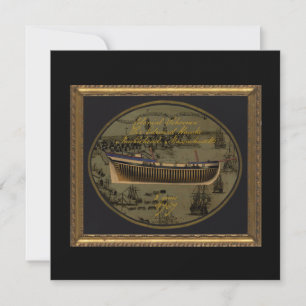 Tarjeta Festiva Goleta colonial americana Sir Edward Hawke