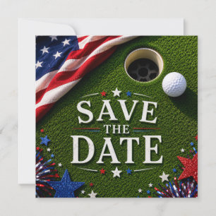 Tarjeta Festiva Golf 4 de julio Día de la Independencia para golfi
