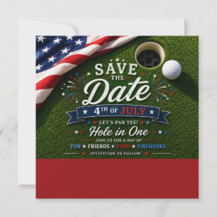 Tarjeta Festiva Golf 4 de julio Día de la Independencia para golfi