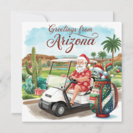 Tarjeta Festiva Golf Arizona  Christmas Greeting 
