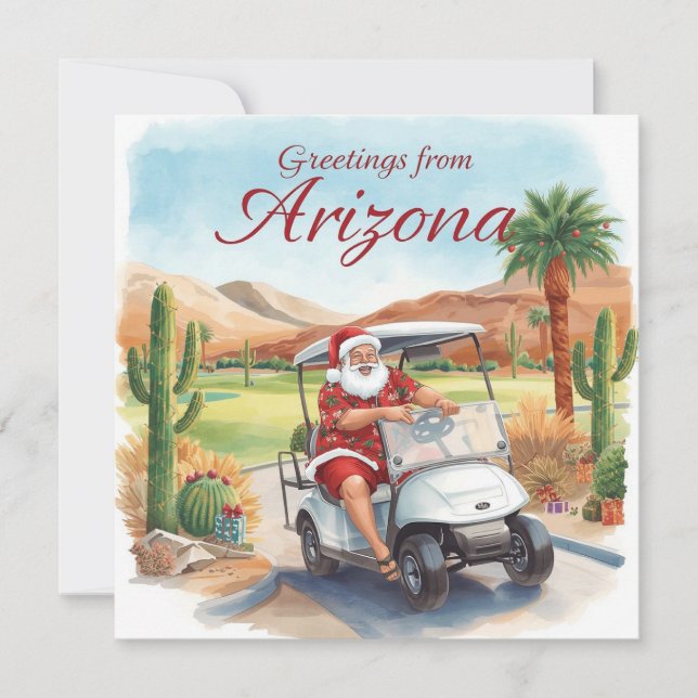 Tarjeta Festiva Golf Arizona  Christmas Greeting  (Anverso)