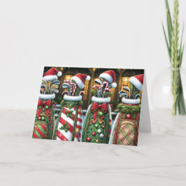 Tarjeta Festiva Golf Bags Christmas Holiday Card