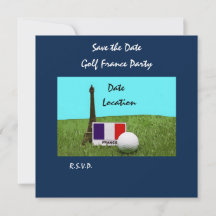 Golf ball with Eiffel tower Paris France Golfer