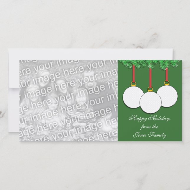 Tarjeta Festiva Golf Christmas Photo Card (Anverso)
