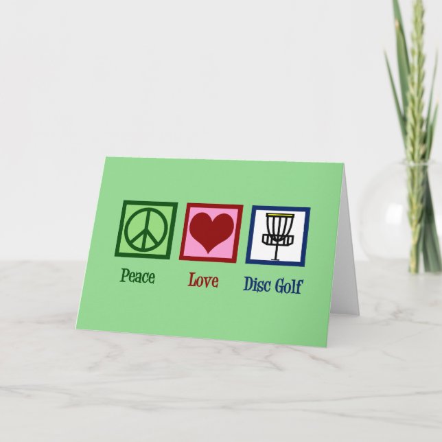 Tarjeta Festiva Golf del disco del amor de la paz (Anverso)