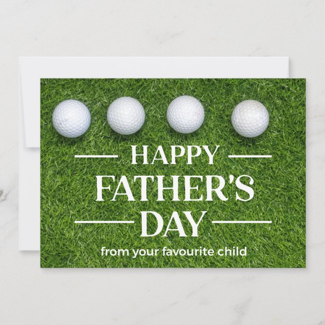 Tarjeta Festiva Golf Feliz Día del Padre para los golfistas sobre  (Anverso)