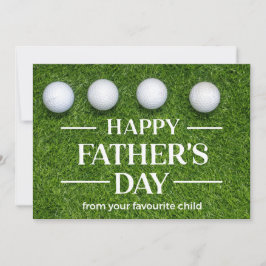 Tarjeta Festiva Golf Feliz Día del Padre para los golfistas sobre 