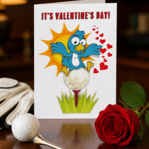 Tarjeta Festiva Golf - Háblame de Pajarito Día de San Valentín