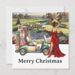 Tarjeta Festiva Golf Let's Par Tee Navidades Fiesta para golfista