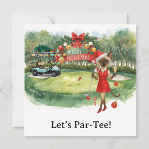 Tarjeta Festiva Golf Let's Par Tee Navidades Fiesta para golfista