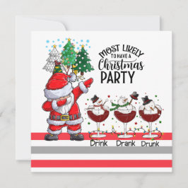 Tarjeta Festiva Golf Lo más probable es que tenga Navidades Fiesta