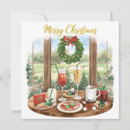 Tarjeta Festiva Golf Merry Christmas from Golf Course Clubhouse