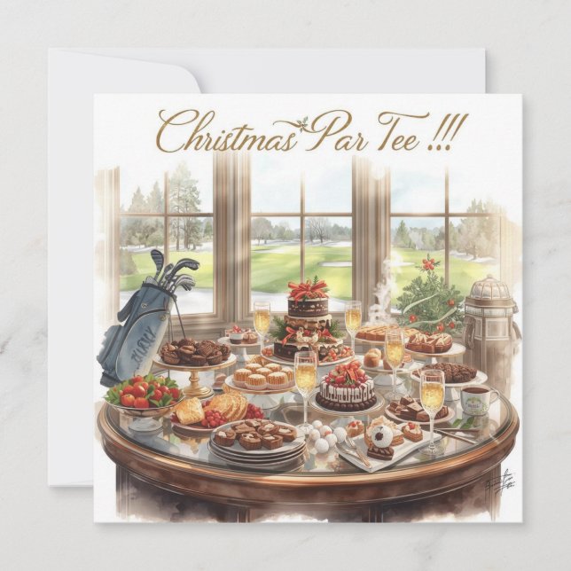 Tarjeta Festiva Golf Merry Christmas from Golf Course Clubhouse (Anverso)