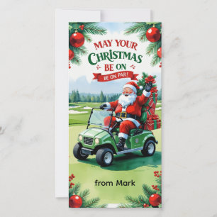 Tarjeta Festiva Golf "¡Que tus Navidades estén en Par!" para Golfe