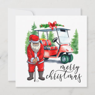 Tarjeta Festiva Golf Santa Claus: golf para Navidades