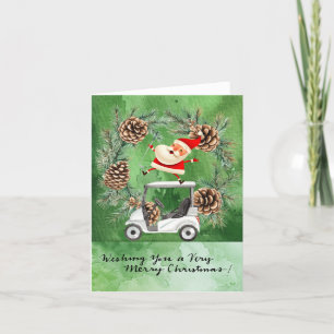 Tarjeta Festiva Golf Santa Claus Golfer Navidades Golf