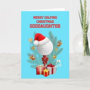 Tarjeta Festiva Golfball de Navidades de la Hija Diosa