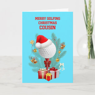 Tarjeta Festiva Golfball de Navidades primos