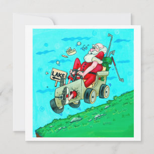 Tarjeta Festiva Golfcart Santa