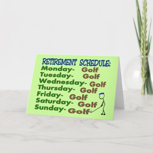 Tarjeta Festiva GOLFER de la planificación de jubilaciones (Anverso)