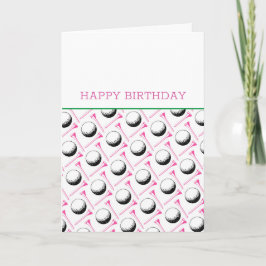 Tarjeta Festiva Golfer Happy Birthday Add Own Message Pink Modern