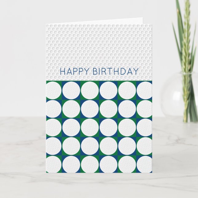 Tarjeta Festiva Golfing Happy Birthday Add Own Message Modern Golf (Anverso)