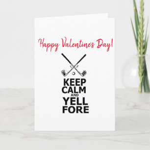 Tarjeta Festiva Golfistas felices Golfing del día de San Valentín