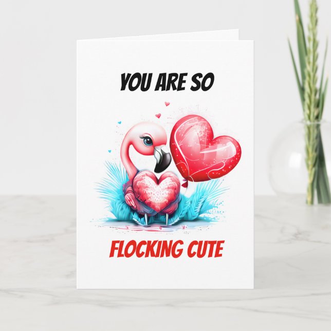 Tarjeta Festiva Golpes flamínicos | pájaro bebé tan acuchillado li (Anverso)