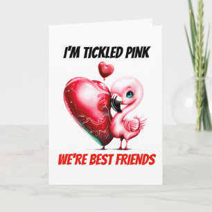 Tarjeta Festiva Golpes flamínicos Rosa tickled somos mejores ami