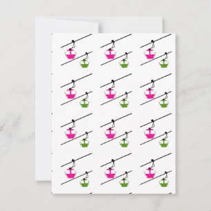 Tarjeta Festiva Góndolas rosas y verdes