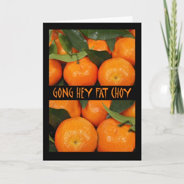 Tarjeta Festiva Gong Hey Fat Choy, Año Nuevo Chino, Cantonés (Anverso)