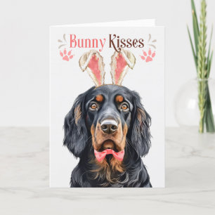 Tarjeta Festiva Gordon Setter Dog en Bunny Ears por Pascua
