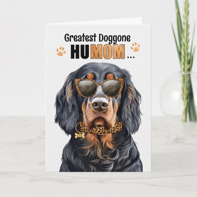 Tarjeta Festiva Gordon Setter Dog Greatest HuMOM Mother's Day (Anverso)