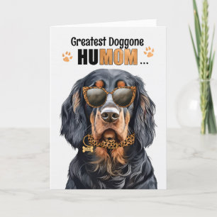 Tarjeta Festiva Gordon Setter Dog Greatest HuMOM Mother's Day
