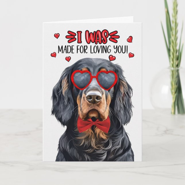 Tarjeta Festiva Gordon Setter hecho para amarte San Valentín (Anverso)