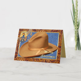 Tarjeta Festiva Gorra de Cowboy Occidental Rope Leather Feliz Navi