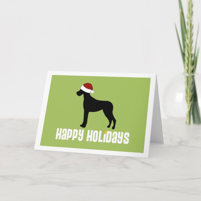 Tarjeta Festiva Gorra de great dane Santa (Anverso)