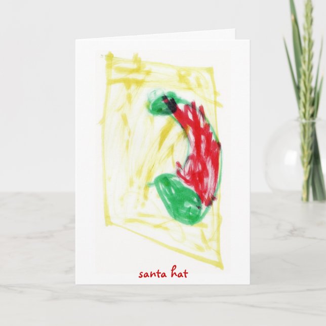 Tarjeta Festiva Gorra de Santa (Anverso)