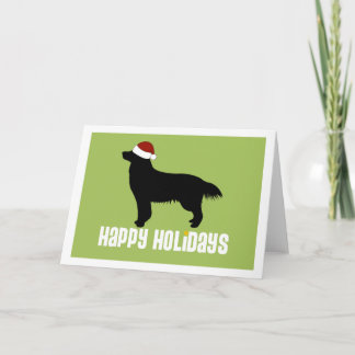 Tarjeta Festiva Gorra de Santa del golden retriever