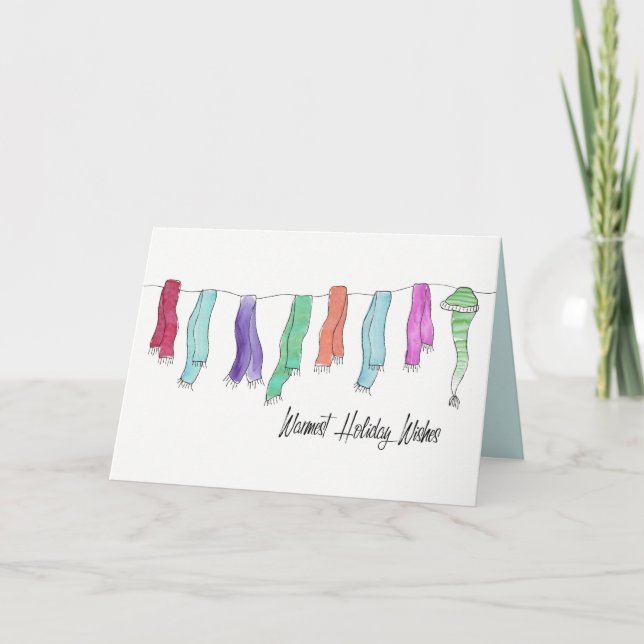 Tarjeta Festiva Gorras de invierno y escarbas divertidas cutáneo a (Anverso)