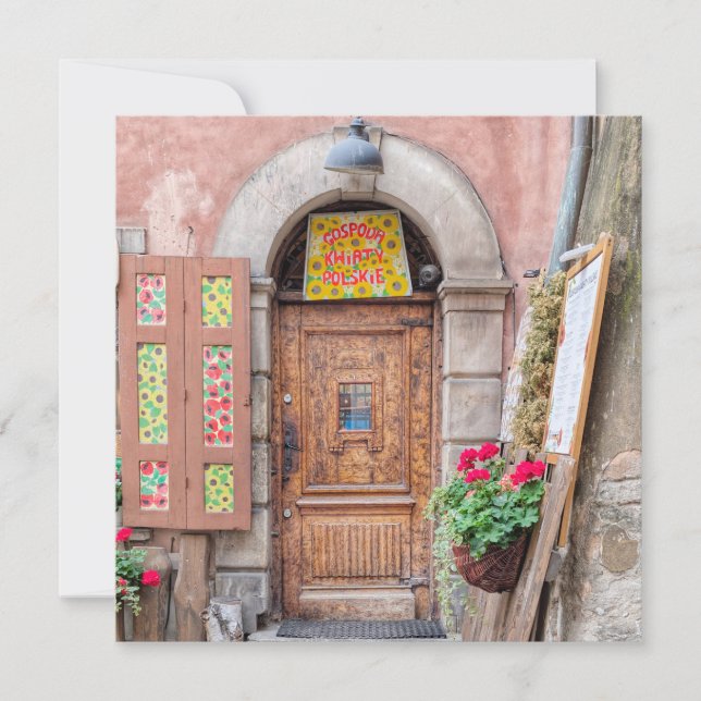 Tarjeta Festiva Gospoda Kwiaty Polskie - Warsaw Door (Anverso)