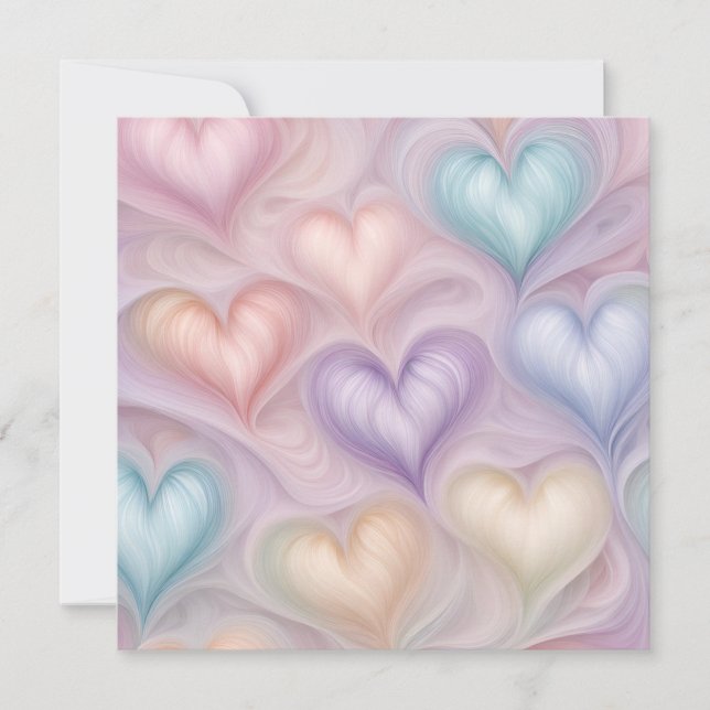 Tarjeta Festiva Gossamer Hearts (Anverso)