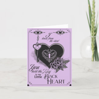 Tarjeta Festiva Gothic Victorian Black Heart Valentine Card