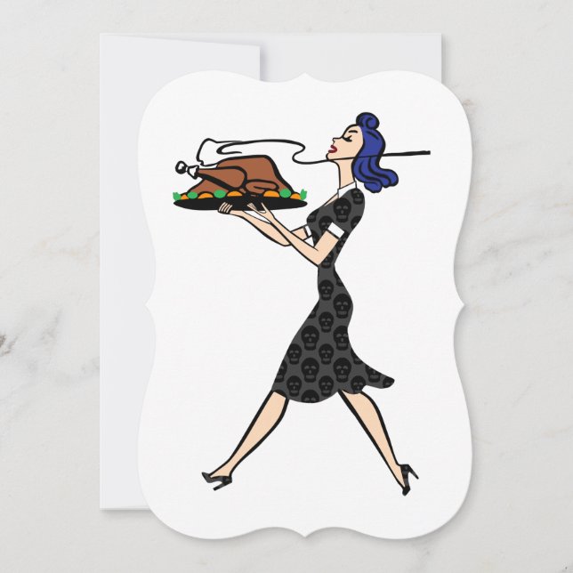 Tarjeta Festiva gótico de agradecimiento de los años 50 (Anverso)