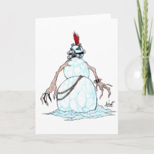 Tarjeta Festiva Gótico Punk Snowman