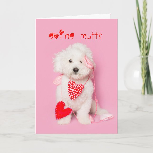 Tarjeta Festiva Gotts white puppy valentine (Anverso)